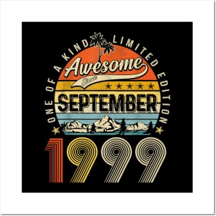 Awesome Since September 1999 Vintage 24th Birthday Posters and Art